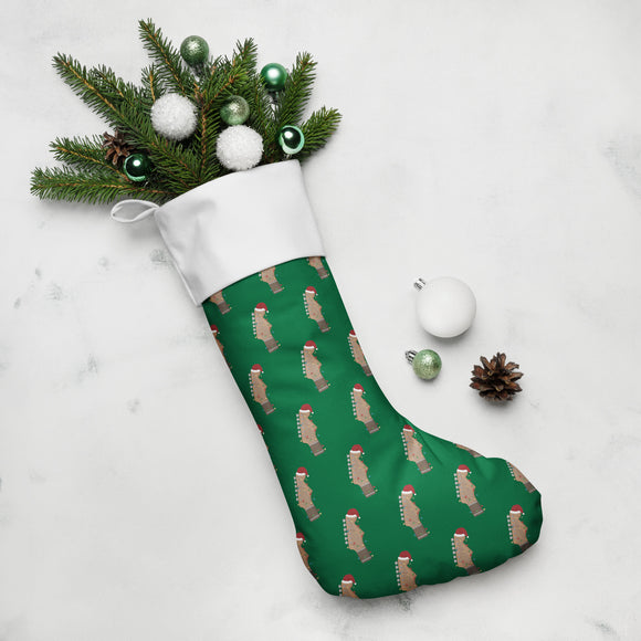 Christmas Guitar (Pattern Green) Christmas Stocking [US Shipping Only]