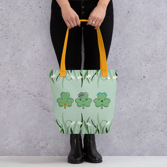 Three Cute Shamrocks Tote Bag