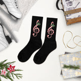 Candy Cane Treble Clef Socks