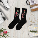 Candy Cane Treble Clef Socks