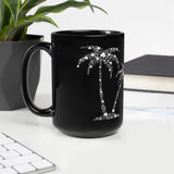 Music Palm Trees Black Glossy Mug [US Shipping Only]