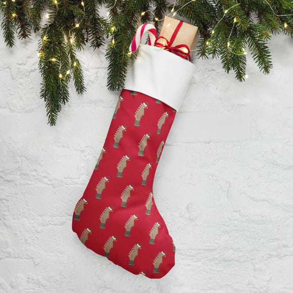 Christmas Guitar (Pattern Red) Christmas Stocking [US Shipping Only]