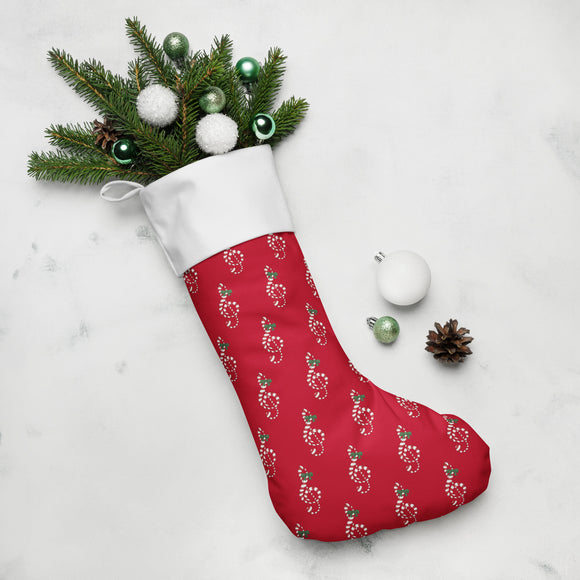 Candy Cane Treble Clef (Pattern Red) Christmas Stocking [US Shipping Only]