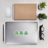 Three Cute Shamrocks Bubble-Free Stickers