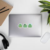 Three Cute Shamrocks Bubble-Free Stickers