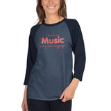 Christmas Music Is My Love Language (Unisex 3/4 Sleeve Raglan Shirt)