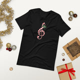 Candy Cane Treble Clef (Short-Sleeve Men's/Unisex T-Shirt)