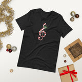 Candy Cane Treble Clef (Short-Sleeve Men's/Unisex T-Shirt)