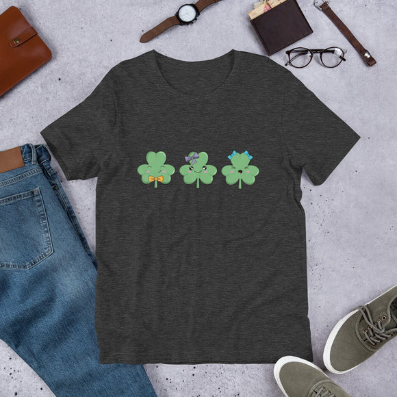 Three Cute Shamrocks (Short-Sleeve Men's/Unisex T-Shirt)