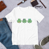 Three Cute Shamrocks (Short-Sleeve Men's/Unisex T-Shirt)