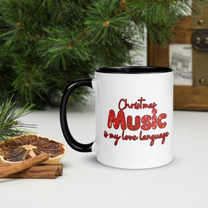 Christmas Music Is My Love Language Mug with Color Inside