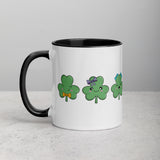 Three Cute Shamrocks Mug with Color Inside