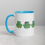 Three Cute Shamrocks Mug with Color Inside