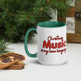 Christmas Music Is My Love Language Mug with Color Inside