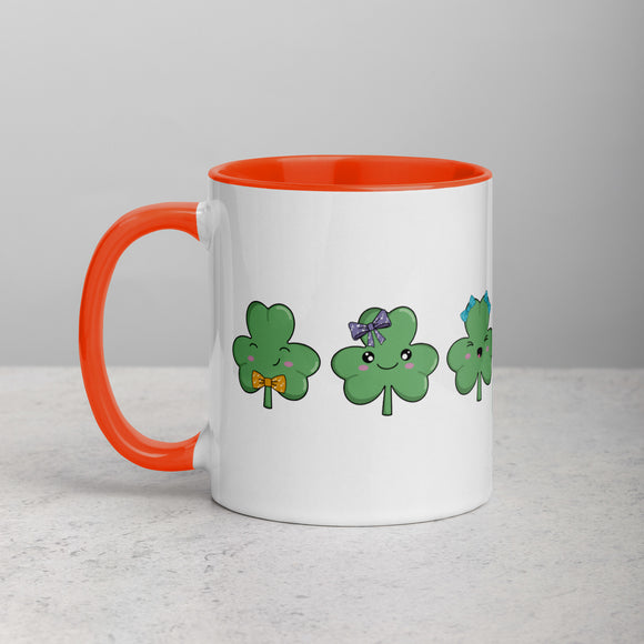 Three Cute Shamrocks Mug with Color Inside