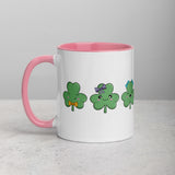 Three Cute Shamrocks Mug with Color Inside