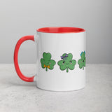 Three Cute Shamrocks Mug with Color Inside