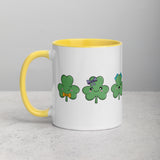 Three Cute Shamrocks Mug with Color Inside