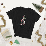 Candy Cane Treble Clef (Women's Short Sleeve T-Shirt)