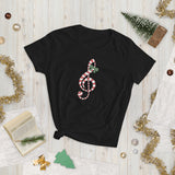 Candy Cane Treble Clef (Women's Short Sleeve T-Shirt)