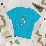 Candy Cane Treble Clef (Women's Short Sleeve T-Shirt)