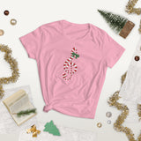 Candy Cane Treble Clef (Women's Short Sleeve T-Shirt)