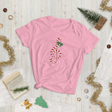 Candy Cane Treble Clef (Women's Short Sleeve T-Shirt)