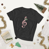 Candy Cane Treble Clef (Women's Short Sleeve T-Shirt)