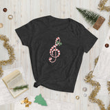 Candy Cane Treble Clef (Women's Short Sleeve T-Shirt)