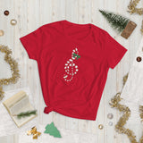 Candy Cane Treble Clef (Women's Short Sleeve T-Shirt)