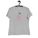 Candy Cane Treble Clef (Women's Cozy T-Shirt)