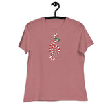 Candy Cane Treble Clef (Women's Cozy T-Shirt)