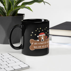 Odie-De Christmas Black Glossy Mug [US Shipping Only]