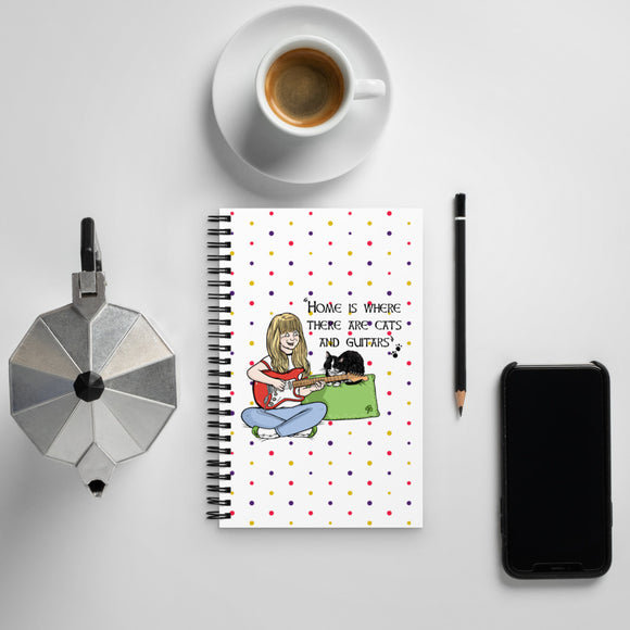 Cats and Guitars Spiral Notebook