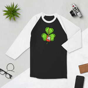 Shamrock Guitar (Unisex 3/4 Sleeve Raglan Shirt)