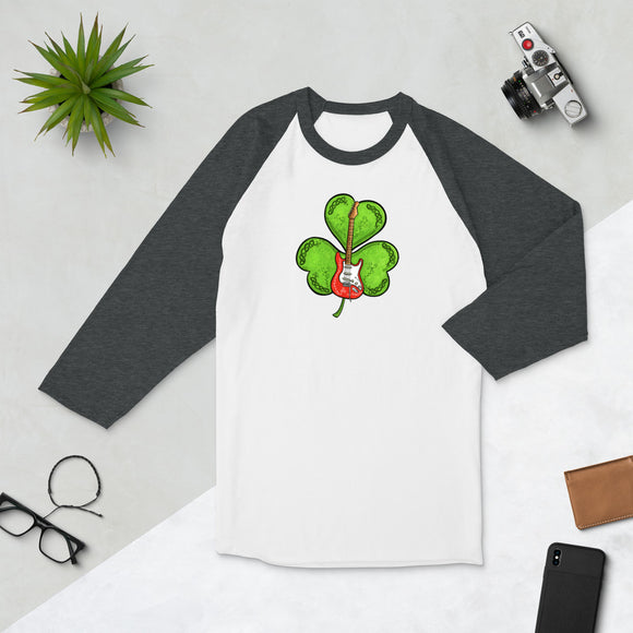 Shamrock Guitar (Unisex 3/4 Sleeve Raglan Shirt)